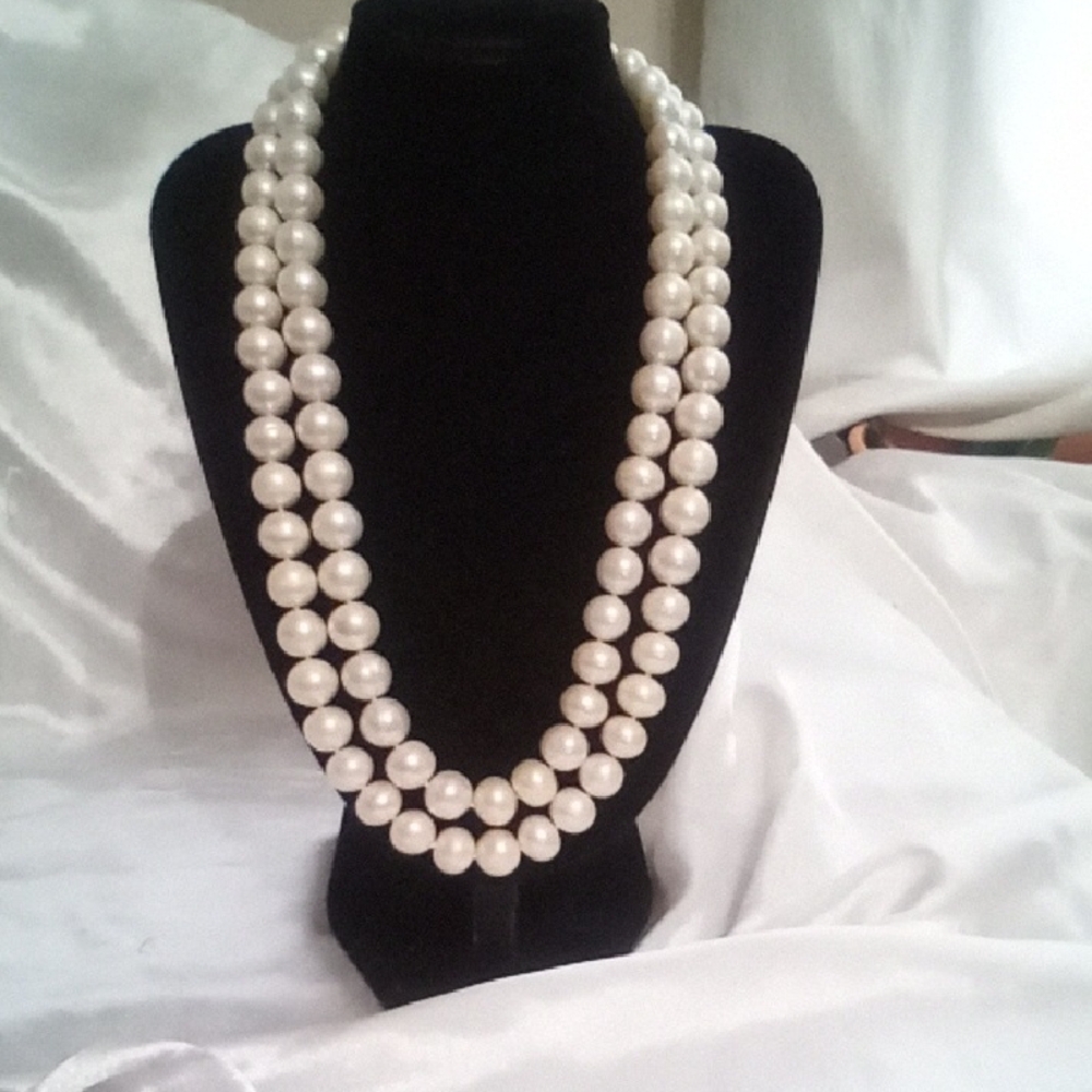 Genuine Pearl Double-Strand Necklace